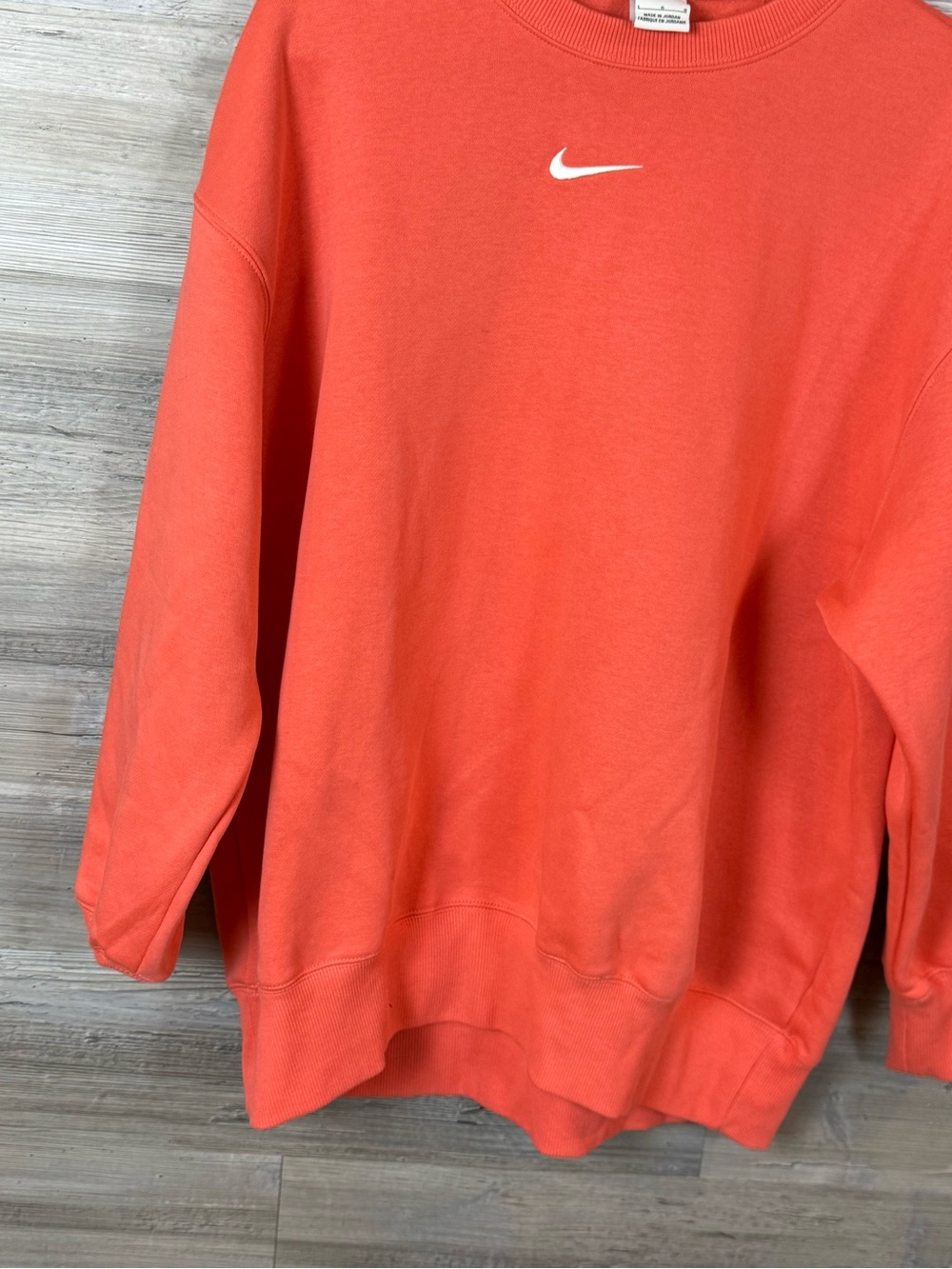 NWT Nike Phoenix Fleece Center Swoosh Crewneck Sweatshirt Peach - Picture 8 of 8
